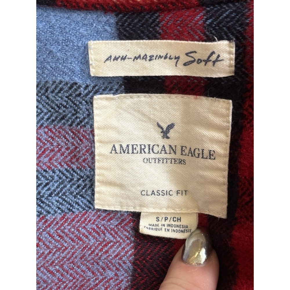 American Eagle Outfitters Women's Ahh-Mazingly Soft Flannel Shirt Plaid Small‎ - Picture 3 of 5